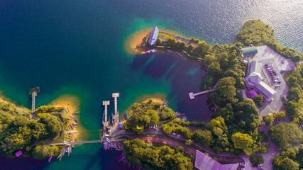 top view landscape in the forest