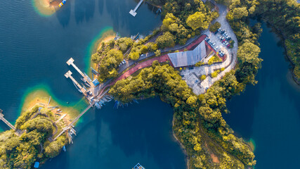 top view island and jetty