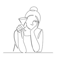 girl with a glass of martini