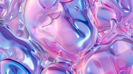 A pattern with holographic liquid of pink, blue and purple colors.