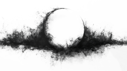 Hand Drawn Scrawl sketch line circle doodle blot cut out on .PNG transparent background