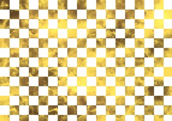 金色の市松模様背景素材