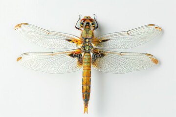 Detailed Photograph of a Dragonfly on an Isolated Background