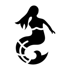 Check out glyph icon of a mermaid fish 