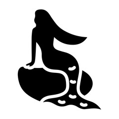 Trendy glyph icon of a mermaid 