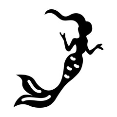 Handy glyph icon of an ocean nymph 