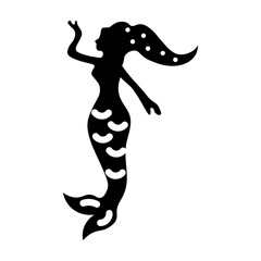 Get this glyph icon of a mermaid 