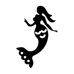 Easy to edit glyph icon of mermaid fish 