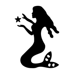 Trendy glyph icon of a female siren 