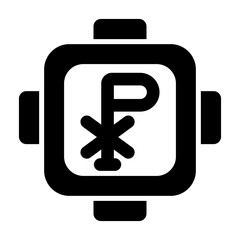 A filled style icon of chi rho