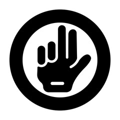 Ready to use glyph icon of prana mudra 