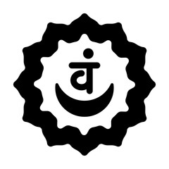 Svadhisthana chakra solid style icon 