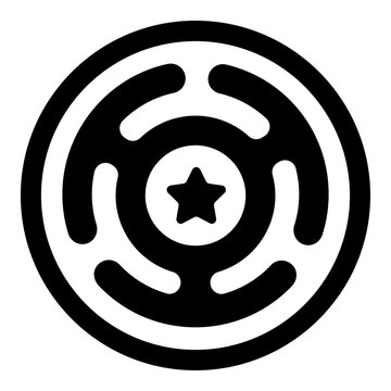 Well-designed solid icon of hecate wheel