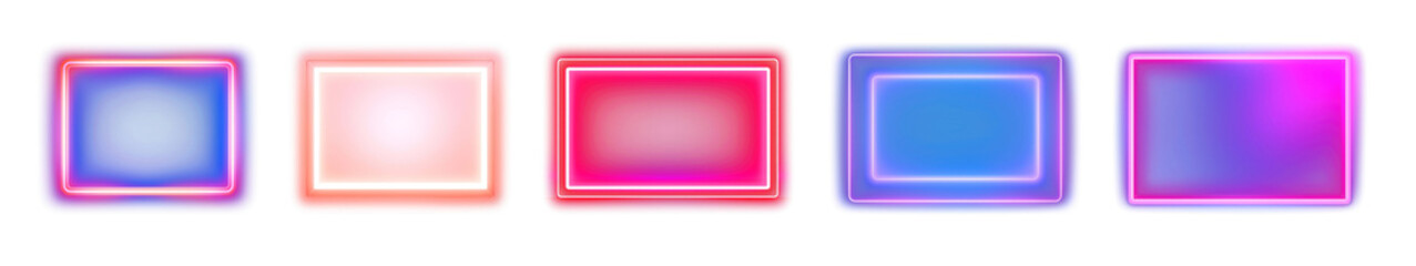 Fototapeta premium Neon frame set
