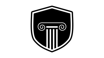 Law firm emblem, black isolated silhouette
