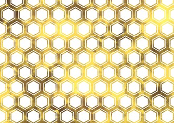 金色の亀甲和柄パターン背景