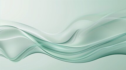 A light green gradient background with wave elements.