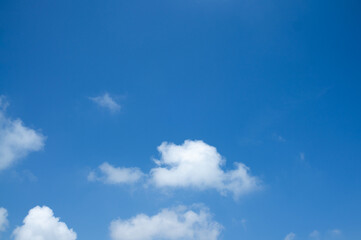 clear blue sky with beautiful white clouds