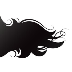 Black curls beauty salon symbol