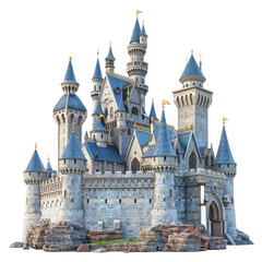 [Transparent Background PNG]Majestic Blue And Stone Castle