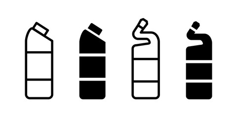 Household chemicals icon. Domestic detergent bottle symbol. Liquid laundry cleaner vector illustration. Housework chemicals pictogram.