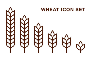 Wheat icon set. Harvest symbol. Crop sign. Grain vector illustration.