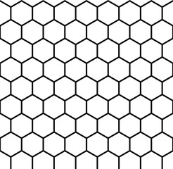 Hexagon seamless pattern. Honeycomb shape geometric background. Orange grid abstract design.
