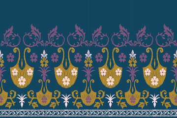 Geometric ethnic oriental ikat seamless pattern traditional background. vector design for fashion, ikat fabric, wallpaper and all prints color. carpet,wallpaper,clothing,wrapping,Batik,fabric,Vector.