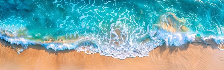 Aerial View of Tropical Beach with Turquoise Waters