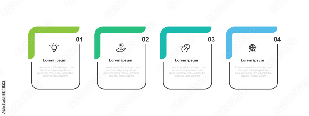 Poster Design template infographic vector element with 4 step process