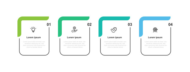 Design template infographic vector element with 4 step process