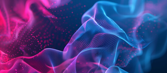 Abstract digital backdround. Neural networks and Information Flow in Virtual Reality. Copy space