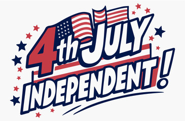 Happy 4th of July independence day USA banner Vector illustration.