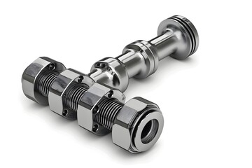 Detailed 3D Rendered Automotive Piston on Clean White Background