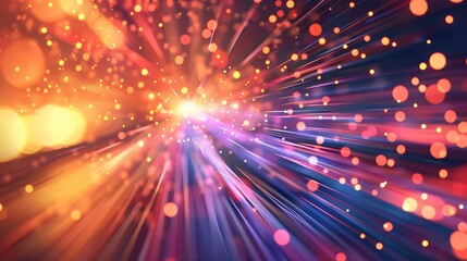 Fototapeta premium Digital precision background with moving and blurred lights, capturing the dynamic nature of modern technology. Great for technology and innovation themes