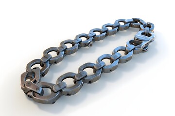 Fototapeta premium Detailed 3D Rendered Motorcycle Chain on Clean White Background