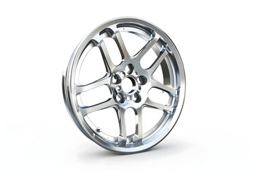Obraz premium 3D Rendered Motorcycle Wheel Rim Isolated on White Background