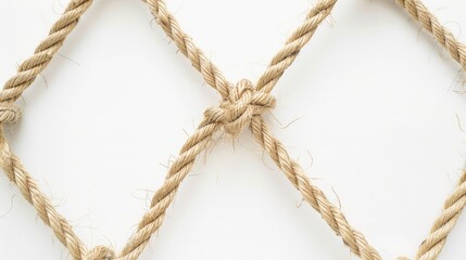 Rope and strings on a white background with texture