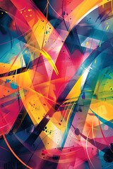 Abstract painting of geometric shapes
