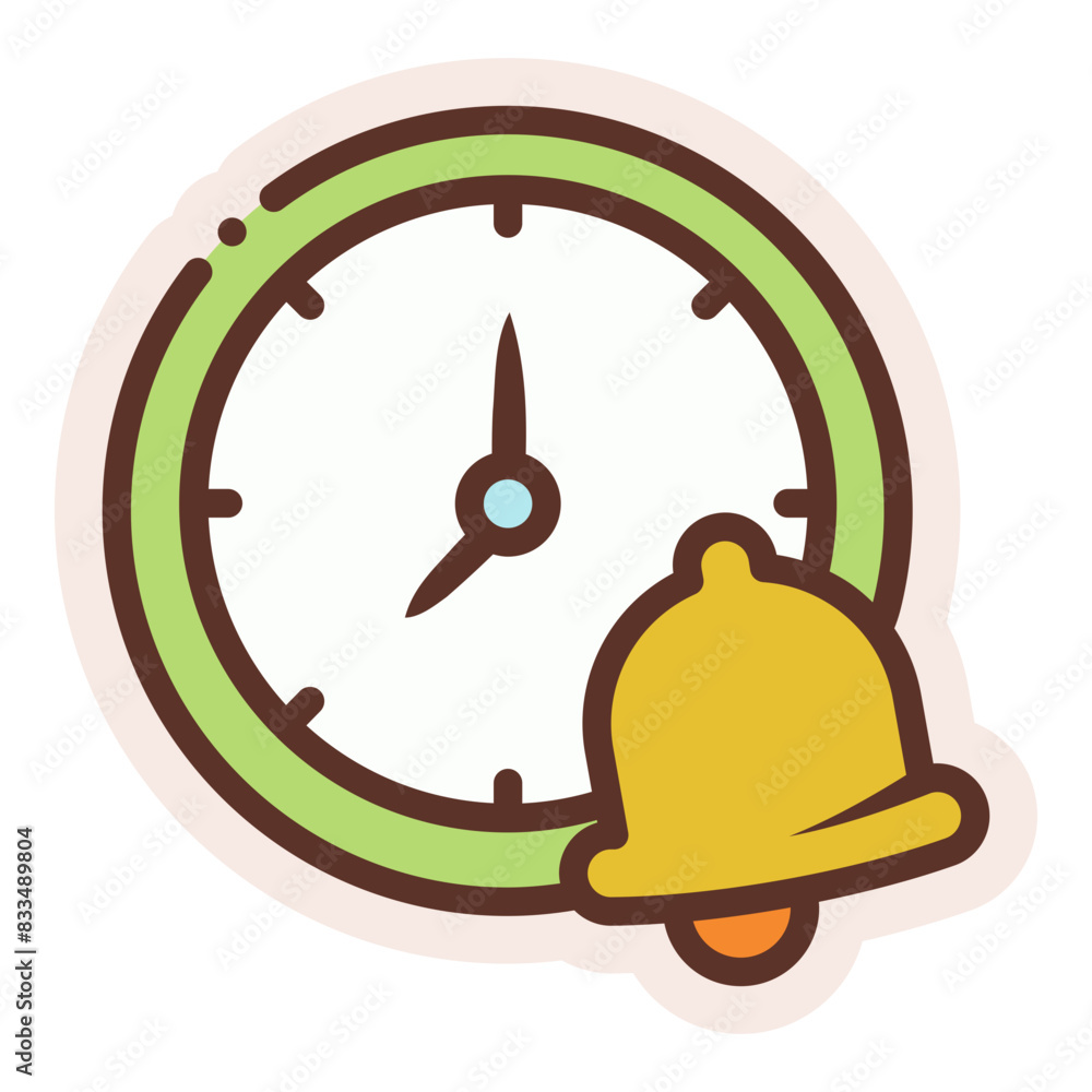 Sticker time clock alert icon