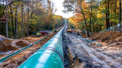 a pipeline in the woods
