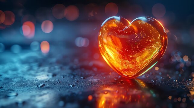 Customer Retention heart icon glowing on a digital product page, representing customer loyalty