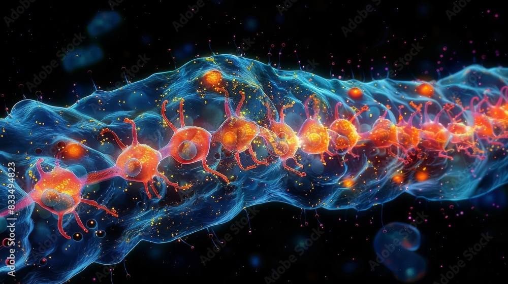 Aufkleber an immunofluorescence microscopy image showing the localization of voltage-gated sodium channels at 