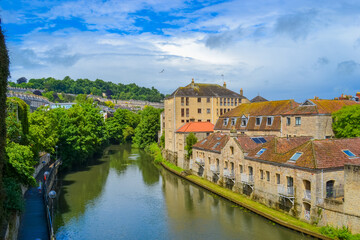 UK, Bath, 26.05.2024: Bath's iconic architecture, houses made from the local, golden-coloured, Bath Stone.