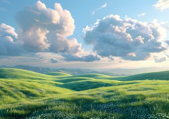 Obraz premium 4K Ultra HD Beautiful Healingç³»Prairie Scenery Pictures