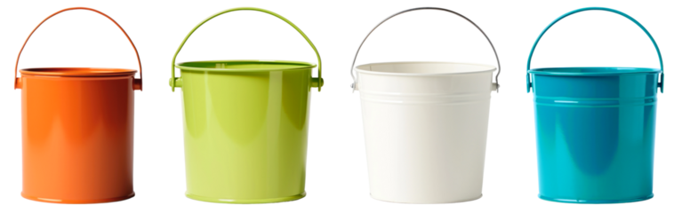 colorful small paint bucket set