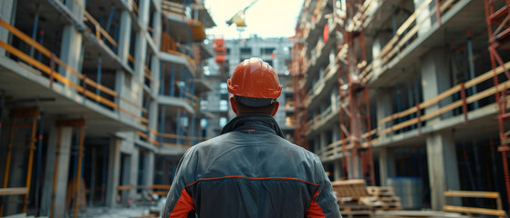 Fototapeta premium Engineer inspecting construction site