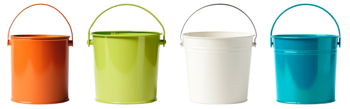 colorful small paint bucket set