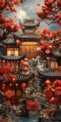Fototapeta premium Ancient Chinese architecture