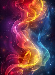 Colorful abstract painting with vibrant swirls of color